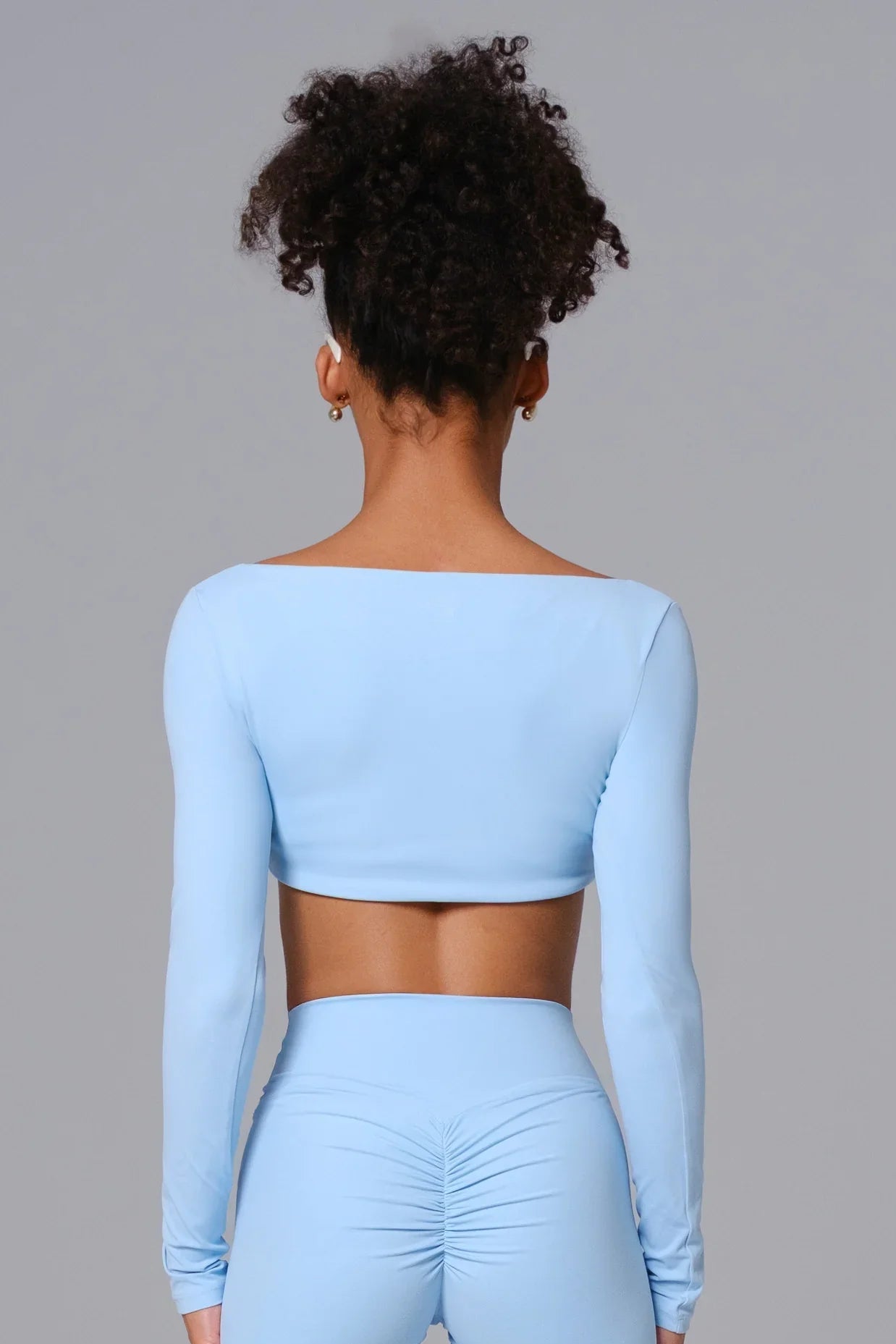 Top Manga Longa Camila - Azul Claro