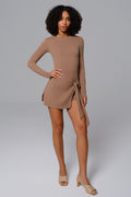 Chloe Long-Sleeve Mini Dress - Latte (FINAL SALE)