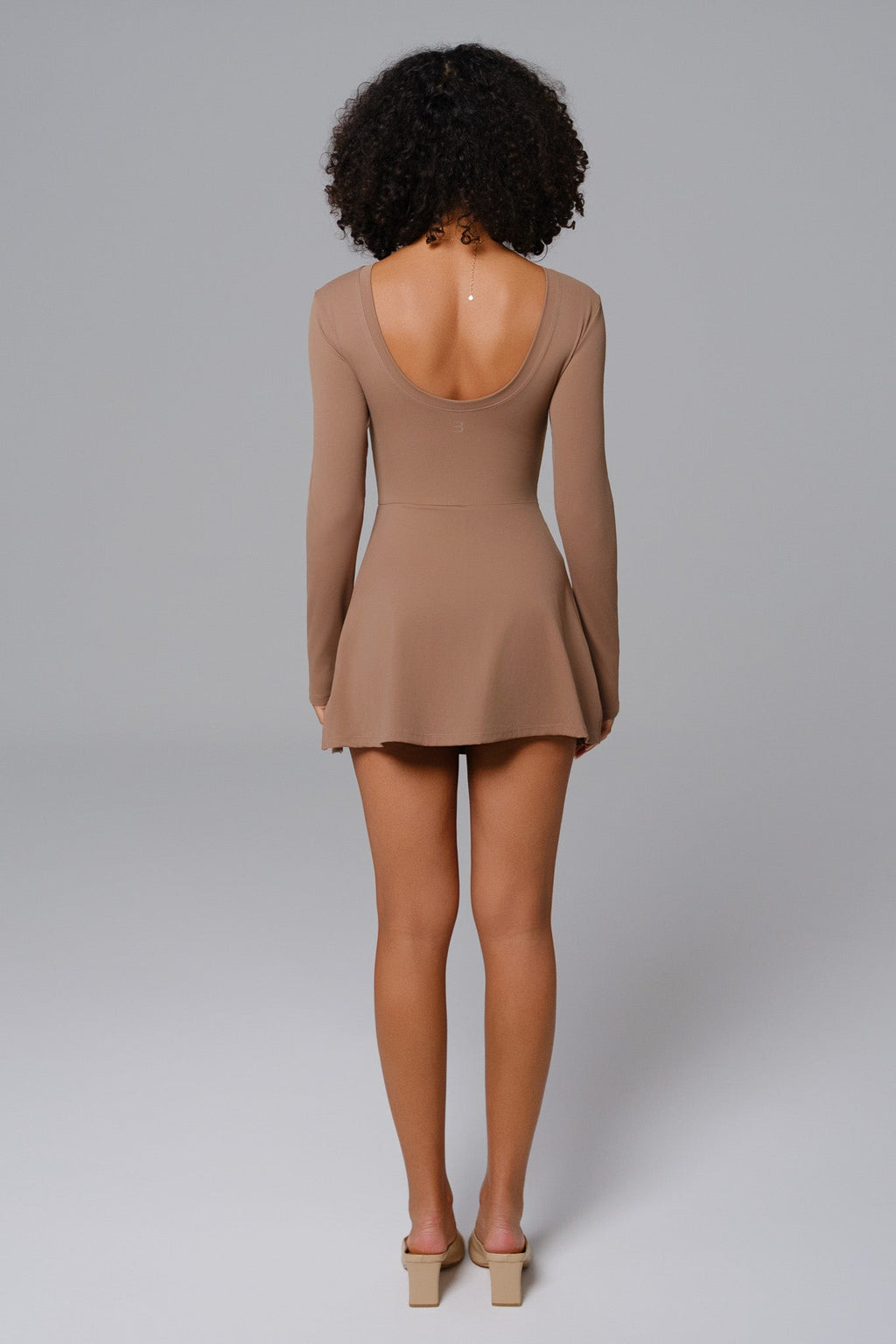 Chloe Long-Sleeve Mini Dress - Latte (FINAL SALE)