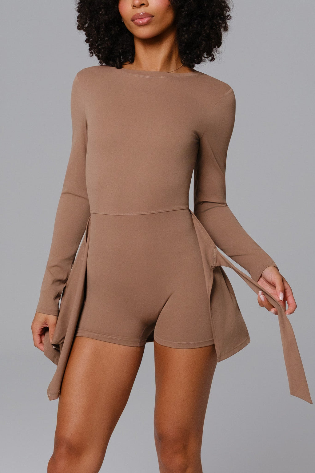 Chloe Long-Sleeve Mini Dress - Latte (FINAL SALE)