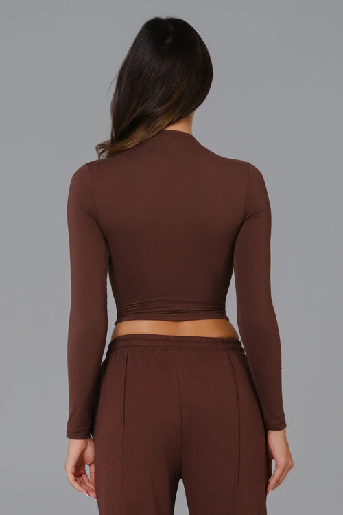Blusa Manga Longa Ellie - Chocolate