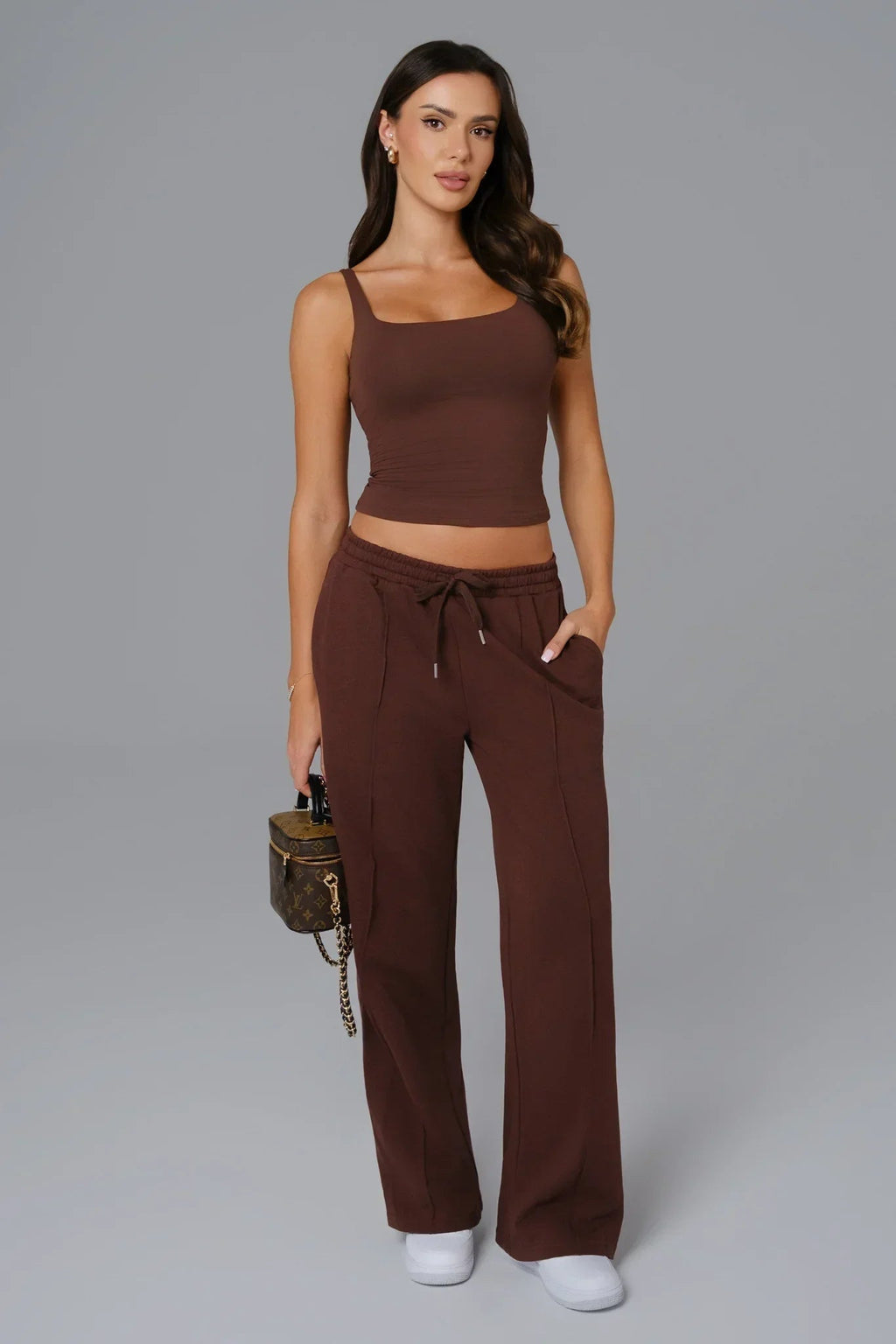 Conjunto Ellie Manga Curta - Marrom