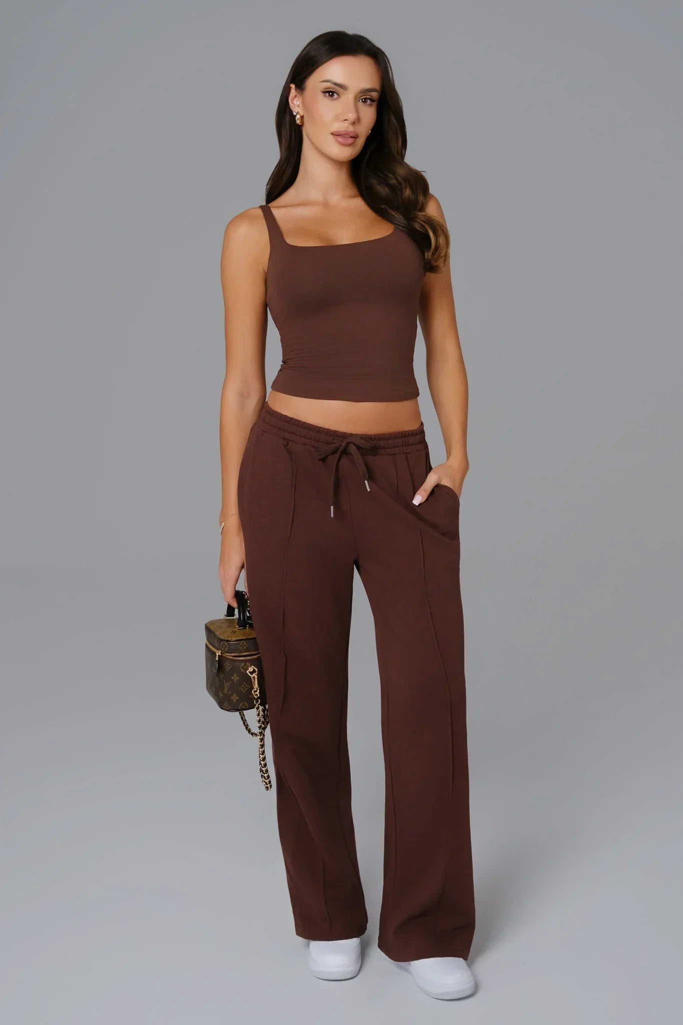 Conjunto Ellie Manga Curta - Marrom