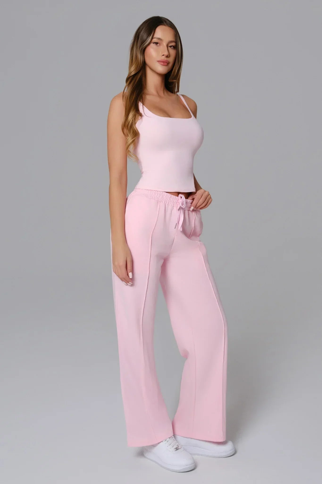 Conjunto Ellie Manga Curta - Rosa Claro