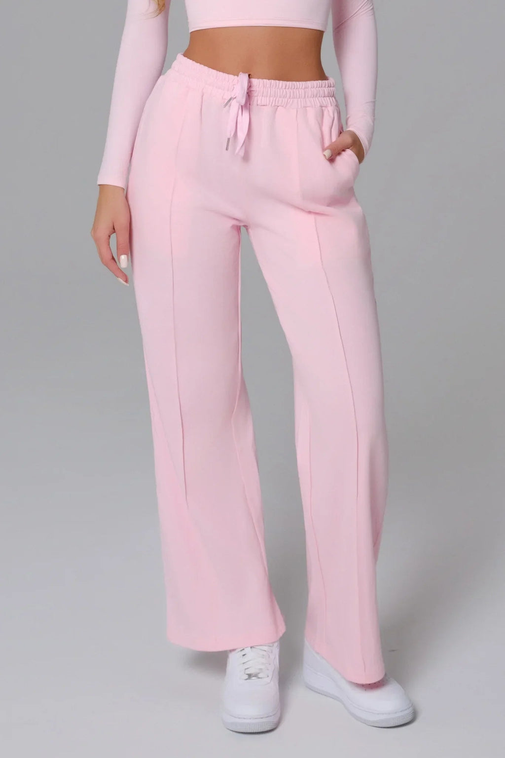 Conjunto Ellie Manga Curta - Rosa Claro