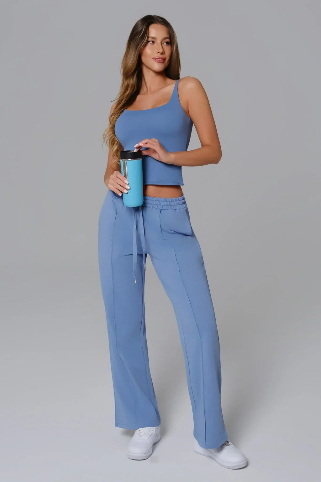 Conjunto Ellie Manga Curta - Azul