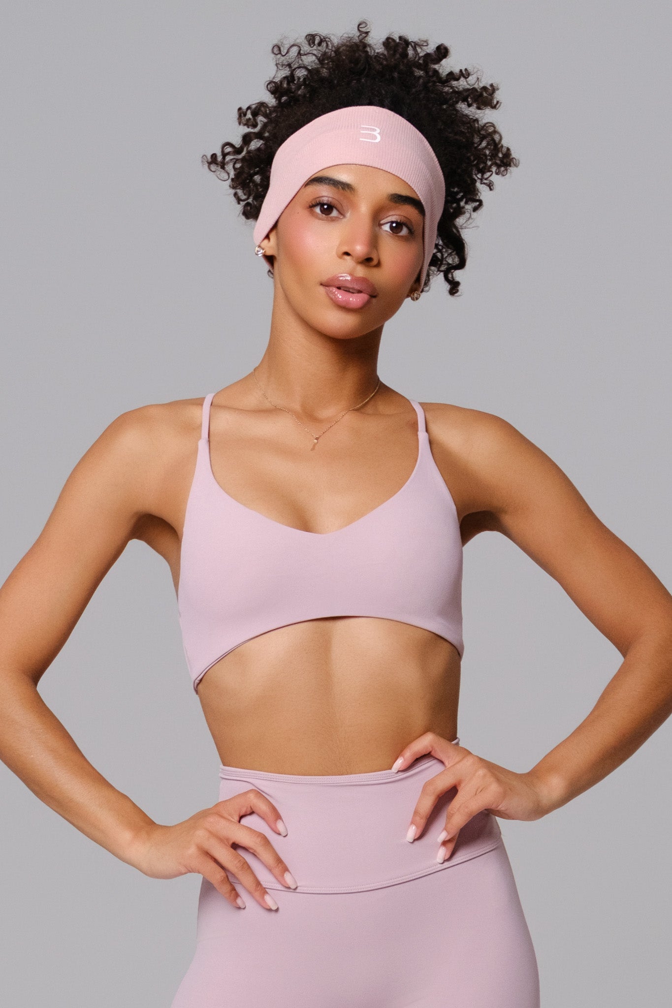 Nicole Strappy Sports Bra - Rose Quartz