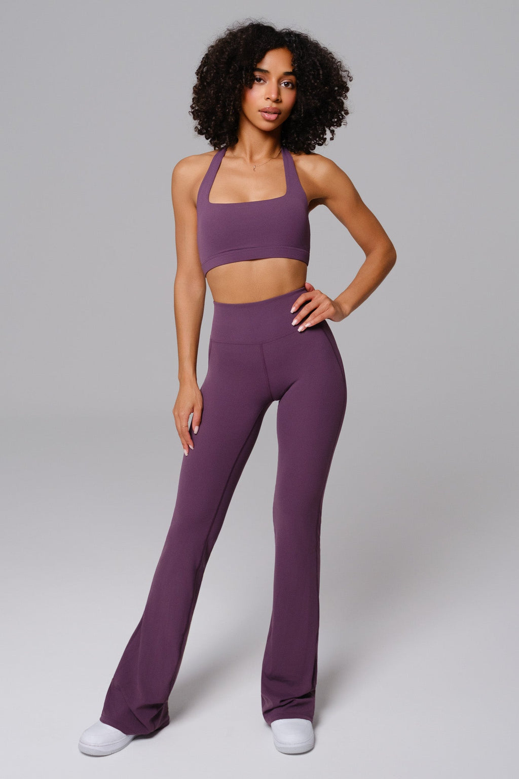Nicole Halter Sports Bra - Aubergine