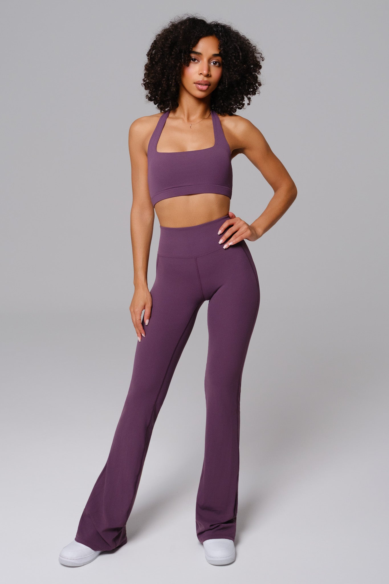Nicole Halter Sports Bra - Aubergine