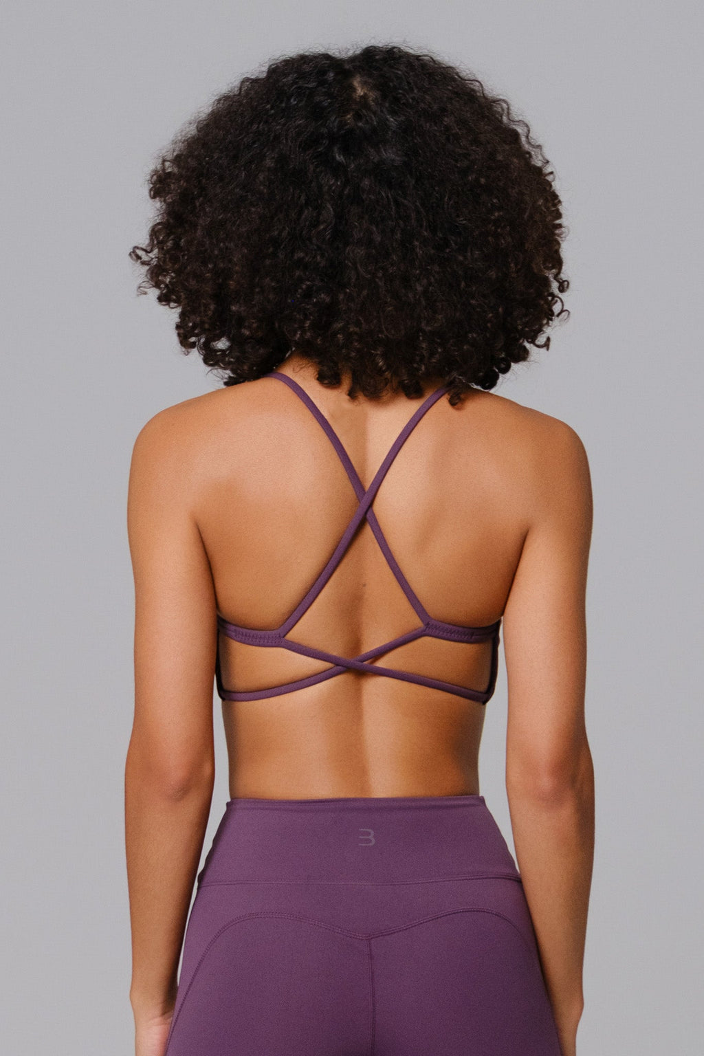 Nicole Strappy Sports Bra - Aubergine