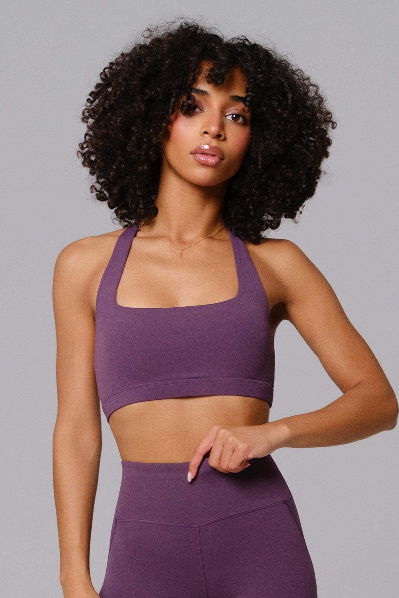 Nicole Halter Sports Bra - Aubergine