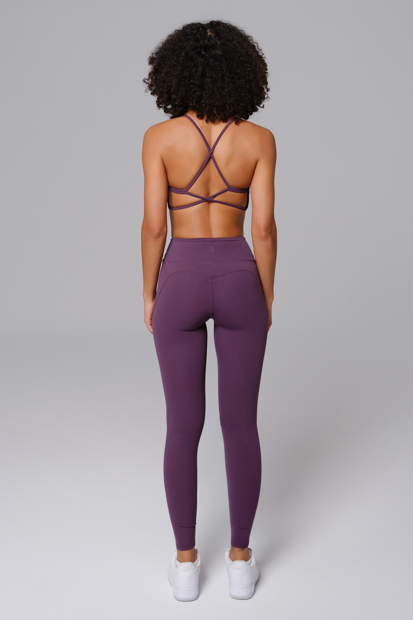 Nicole Strappy Sports Bra - Aubergine