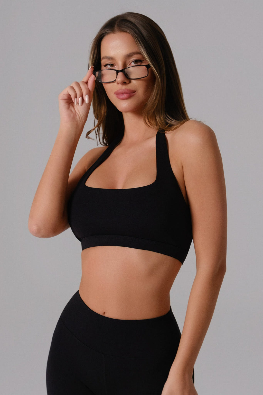 Nicole Halter Sports Bra - Black