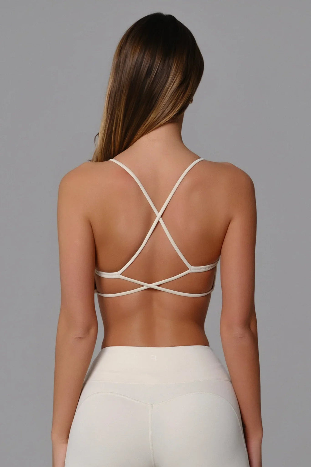 Nicole Strappy Sports Bra - Oatmilk