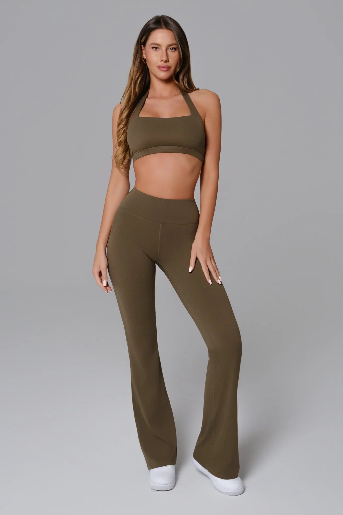 Nicole Flare Leggings - Sagewood