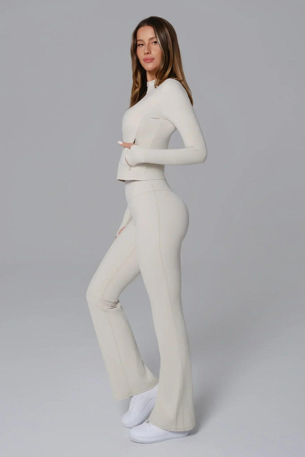 Stacey Flare Leggings - Ivory Clay